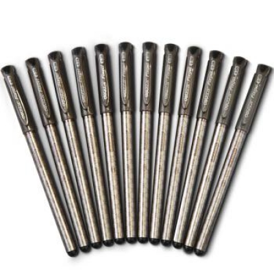 得力(deli)0.38mm黑色全针管财务中性笔 优雅十字纹细杆 S43 单支