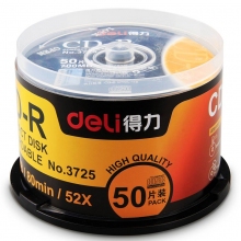 得力(deli)CD-R刻录盘50片/筒 3725