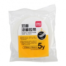 得力(deli)30411 双面泡沫胶带 18mm*5y