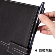 得力(deli) 3344 荔枝纹磁扣皮面本 16K/120张 黑色