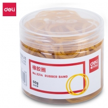得力（deli）3214 橡胶圈 黄色 50g/筒