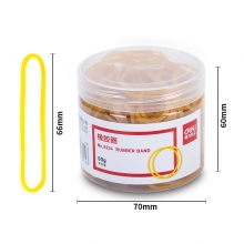 得力（deli）3214 橡胶圈 黄色 50g/筒