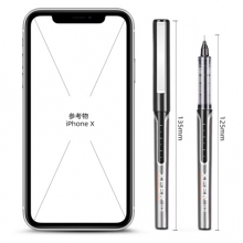 得力（deli）S657直液式走珠笔 12支/盒 黑色 0.5mm