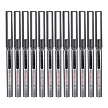 得力（deli）S657直液式走珠笔 12支/盒 黑色 0.5mm
