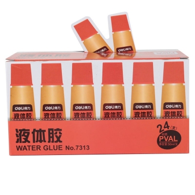 得力 7313 液体胶(黄) 24瓶/盒