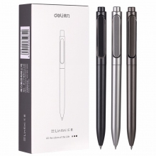 得力 A12 按动签字笔 0.5mm 12支/盒黑色