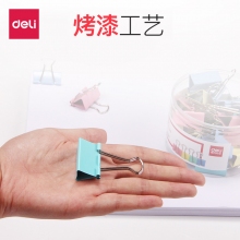 得力(deli)8554ES彩色长尾票夹筒装(混)【25mm】(48只/筒)