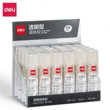 得力 7106 固体胶 透明 24支/盒