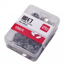 得力 0022 图钉 100粒/盒