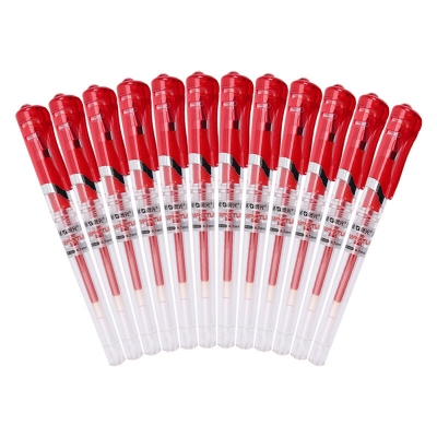 晨光（M&G） GP-1111 大容量拔帽式签字笔 0.7mm 12支/盒 红色